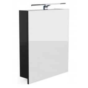 Szafka łazienkowa z lustrem Better Home, 50 x 60 x 14 cm, Oświetlenie LED, Czarna, 1 szt.