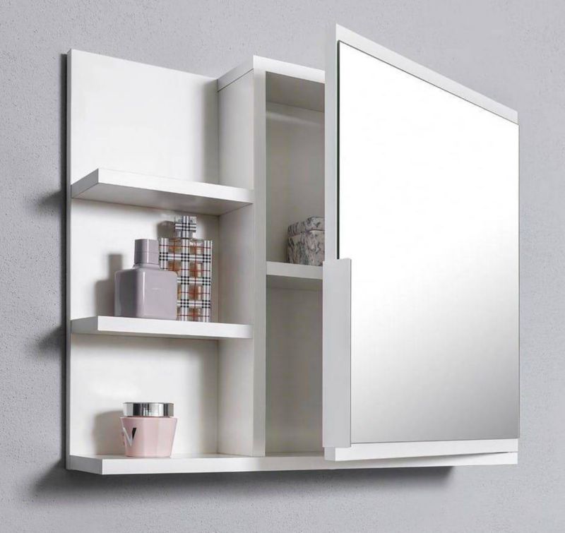 Szafka łazienkowa z lustrem Better Home 60 x 50 x 14 cm oświetlenie LED biała lewa 1 szt.
