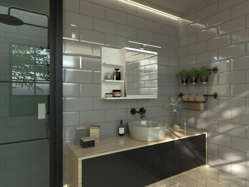 Szafka łazienkowa z lustrem Better Home 60 x 50 x 14 cm oświetlenie LED biała lewa 1 szt.