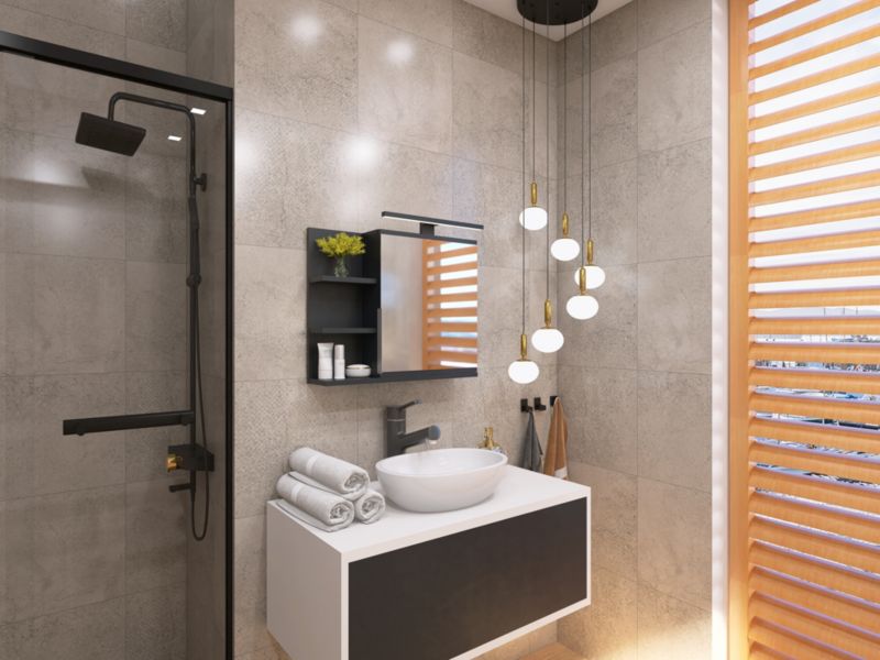 Szafka łazienkowa z lustrem Better Home 60 x 50 x 14 cm Oświetlenie LED, Czarna, Prawa, 1 szt.