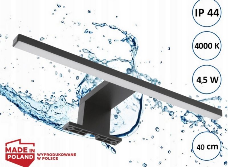 Szafka łazienkowa z lustrem Better Home 60 x 50 x 14 cm Oświetlenie LED, Czarna, Prawa, 1 szt.