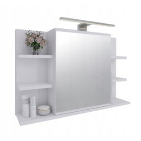 Szafka łazienkowa z lustrem Better Home 80 x 50 x 14 cm, Oświetlenie LED, Biała, 1 szt.
