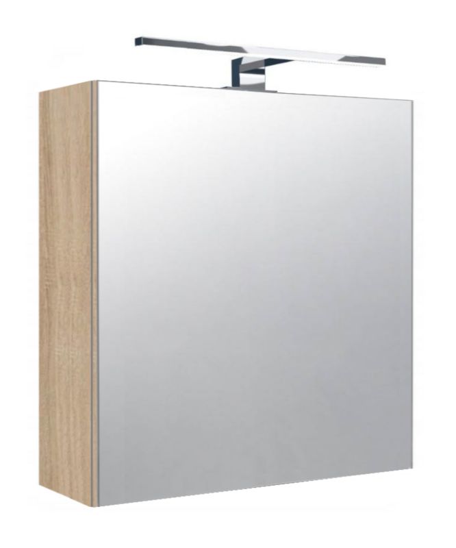 Szafka łazienkowa z lustrem i LED Better Home 60 x 60 cm dąb sonoma 1 szt.