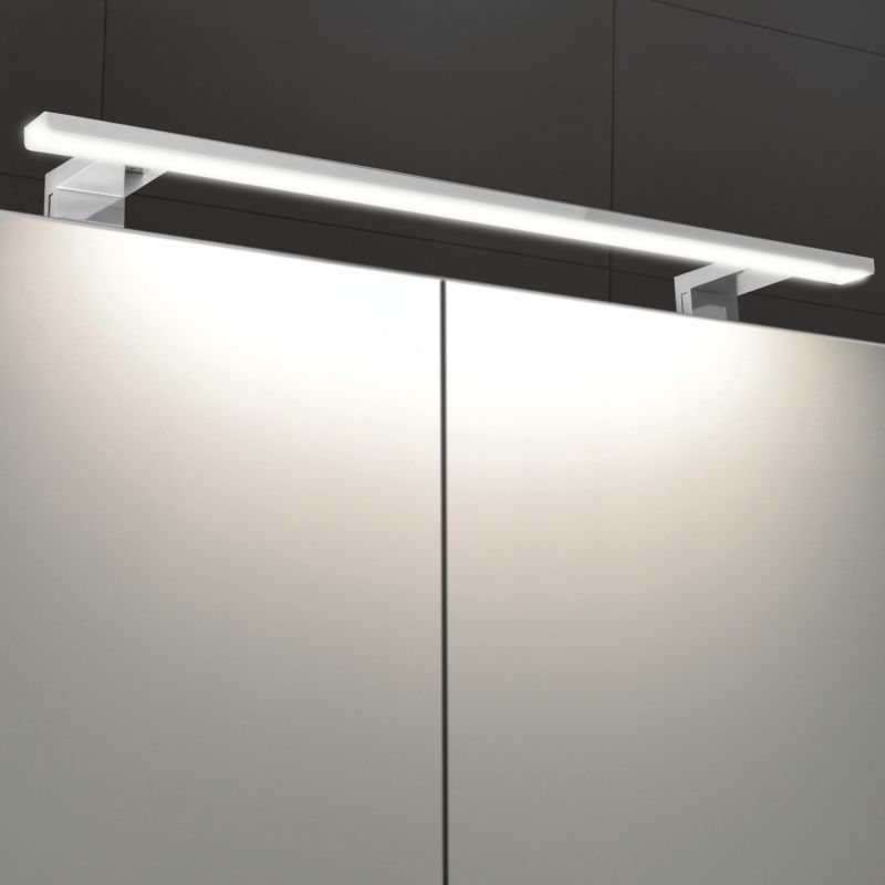 Szafka łazienkowa z lustrem MyFurni, 100 cm, biała połysk, oświetlenie LED, wisząca, lustrzana, 1 kpl.