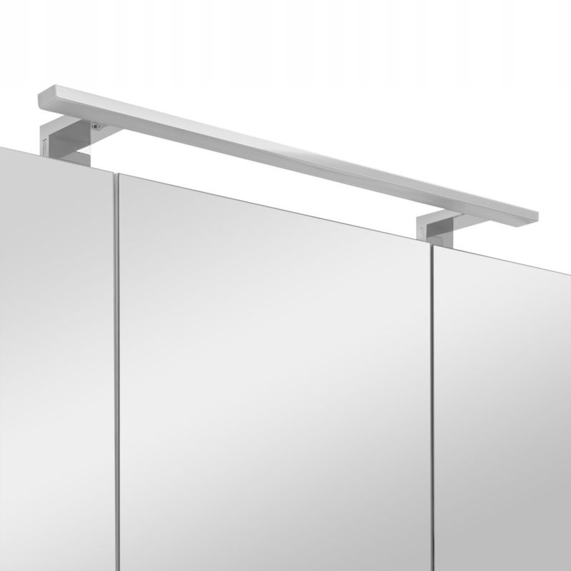 Szafka łazienkowa z lustrem MyFurni, 100 cm, biała połysk, oświetlenie LED, wisząca, lustrzana, 1 kpl.