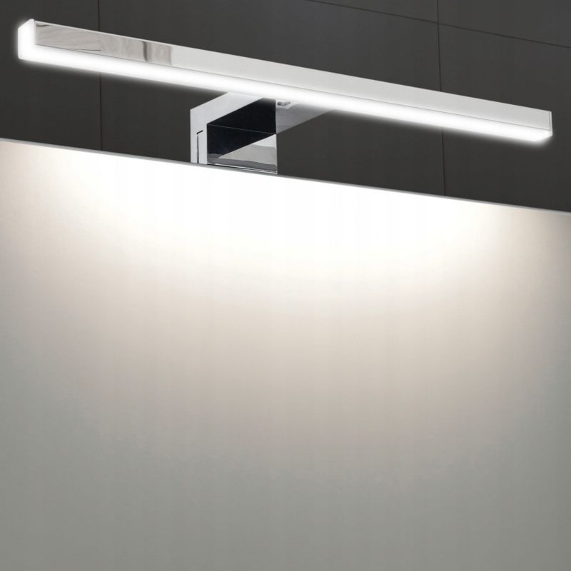Szafka łazienkowa z lustrem MyFurni, 50 cm, biała połysk, oświetlenie LED, wisząca, lustrzana, 1 kpl.