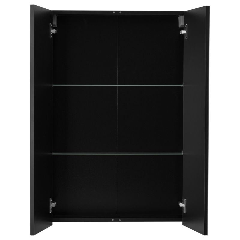 Szafka łazienkowa z lustrem MyFurni, 60 cm, czarna matowa, wisząca, lustrzana, 1 szt.