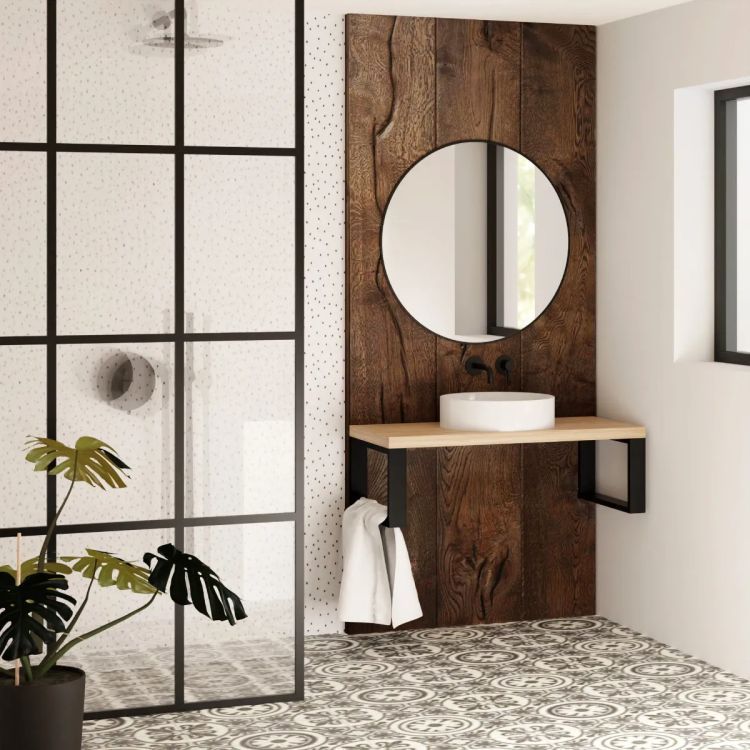 Szafka Baltica Design pod umywalkę nablatową EVE 95x35 cm czarny/dąb 1 szt