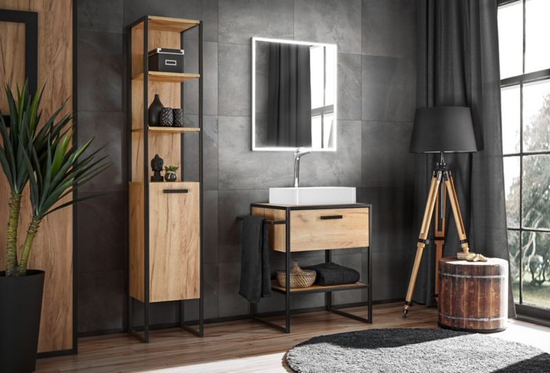 Szafka Comad łazienkowa BROOKLIN 800 35 cm dąb craft złoty 1 szt