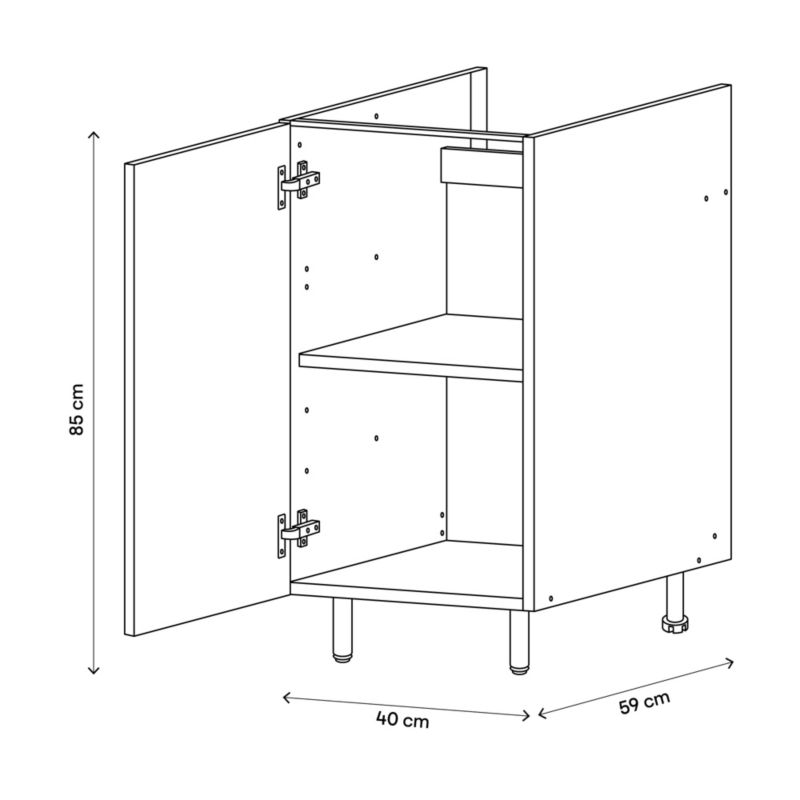 Szafka dolna Pragma 40 cm biała