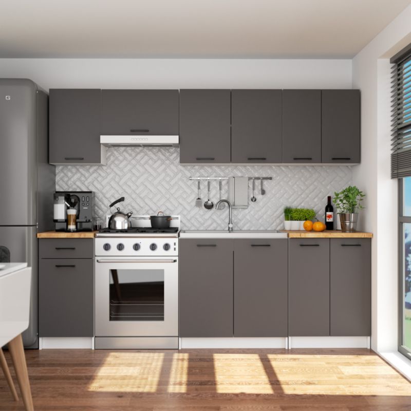 Szafka kuchenna Akord S40 z blatem system Oliwia Biała 40 cm 4 szuflady kolor Grafit Szary mat 40x46x85 cm 1 szt.