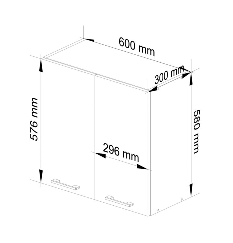 Szafka kuchenna Akord W60 system Oliwia Biała 60 cm 2 drzwi kolor Biały mat 2 półki 60x30x58 cm 1 szt.