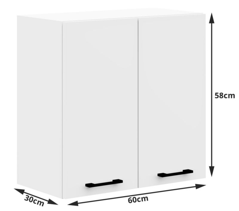 Szafka kuchenna Akord W60 system Oliwia Biała 60 cm 2 drzwi kolor Biały mat 2 półki 60x30x58 cm 1 szt.