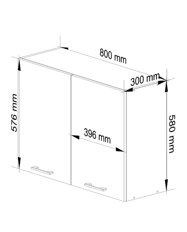 Szafka kuchenna Akord W80 system Oliwia Biała 80 cm 2 drzwi kolor Biały mat 2 półki 80x30x58 cm 1 szt.