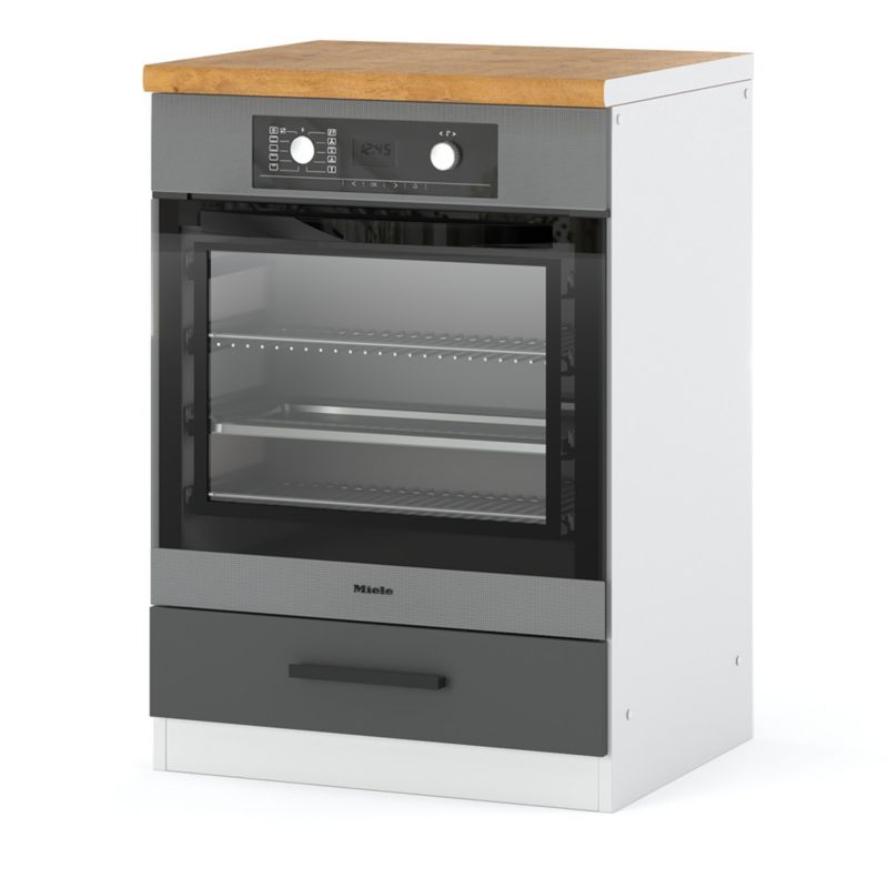 Kuchyňská linka Velkoobchod-Nábytek Stojací Pro vestavnou troubu Spodní panel trouby 60cm 60cm Matná bílá Matná šedá 60x47x85 cm.