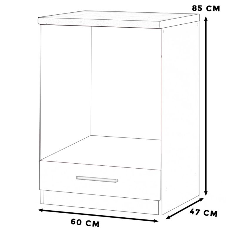 Kuchyňská linka Velkoobchod-Nábytek Stojací Pro vestavnou troubu Spodní panel trouba 60cm 60cm Wotan San Sebastian Dub 60x47x85.