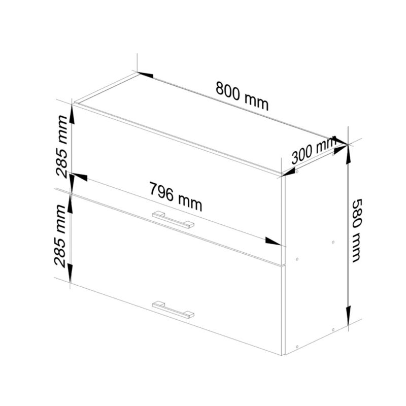 Szafka kuchenna podwójna Akord W80 system Oliwia Biała 80 cm 2 drzwi kolor Grafit Szary mat 2 półki 80x30x58 cm 1 szt.