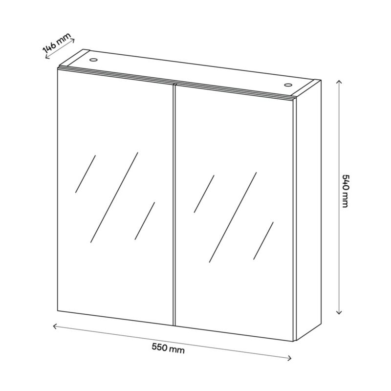 Szafka lustrzana Aruna 55 cm