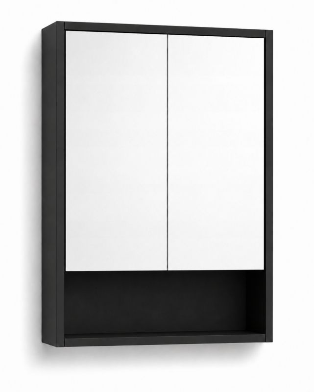 Szafka lustrzana BETTER HOME 70x50 cm z półką 2 drzwiowa czarny mat. 1 szt