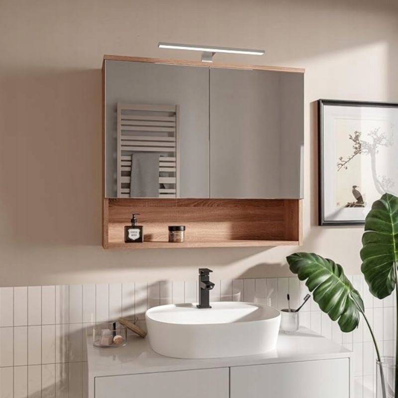 Szafka Lustrzana Better Home 80 x 65 cm oświetlenie LED dąb sonoma 1 szt.