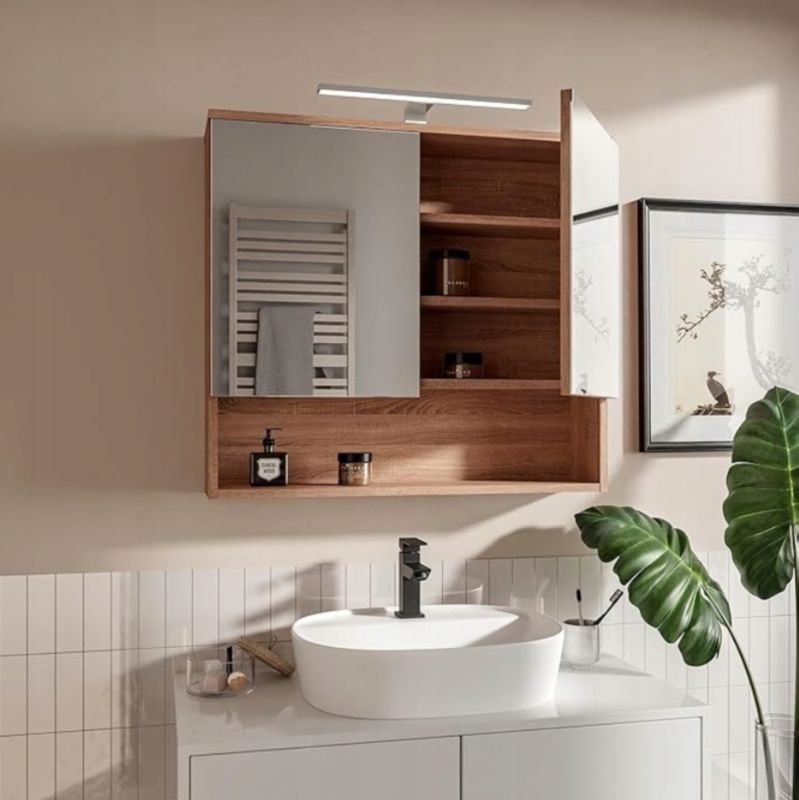 Szafka Lustrzana Better Home 80 x 65 cm oświetlenie LED dąb sonoma 1 szt.