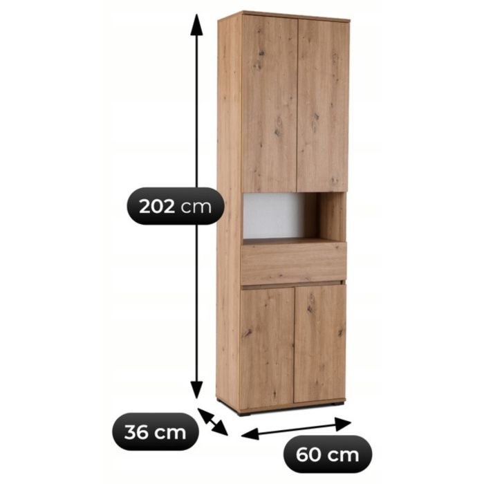 Szafka Mebel Elite MODENA Słupek Do Przedpokoju Szafa Wąska Stojąca Regał Dąb Artisan 1 szt