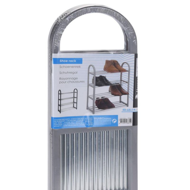 Szafka na buty 4 poziomy H&S Decoration szara metalowa 65x50x19 cm 1 szt.