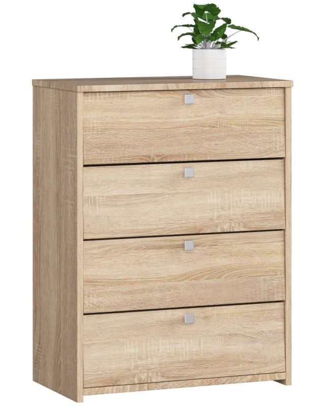 Szafka na buty Akord Dąb Sonoma 60 cm 4 drzwi kolor Dąb Sonoma mat 4 półki 60x33x80 cm 1 szt.