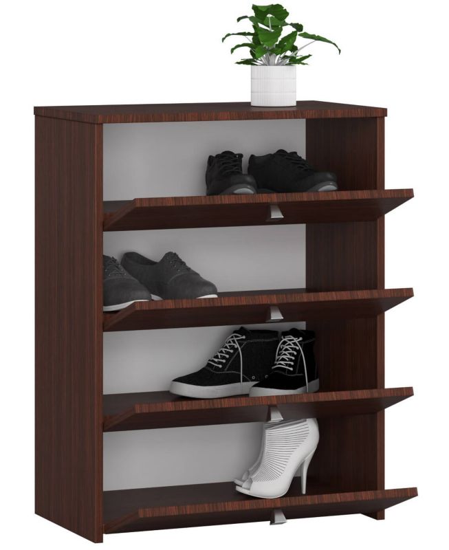 Szafka na buty Akord Rubin Wenge 66 cm 4 drzwi kolor Wenge mat 4 półki 66x36x85 cm 1 szt.