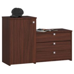 Szafka na buty Akord S16 Wenge 98,4 cm 4 drzwi kolor Wenge mat 5 półek 98,4x33x68 cm 2 szt.