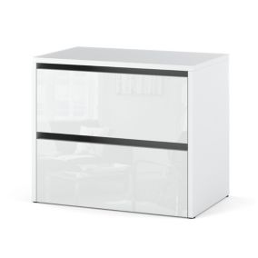Szafka Na Buty Hurtownia-Mebli 2 Drzwi Hugo 60cm Biały Mat Biały Połysk 60x36x50 cm 1szt.