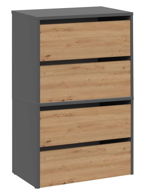 Szafka Na Buty Topeshop Na Obuwie Modo X2 Antracyt Dąb Artisan 36x60x88 cm 1 szt.