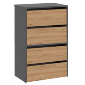 Szafka Na Buty Topeshop Na Obuwie Modo X2 Antracyt Dąb Artisan 36x60x88 cm 1 szt.