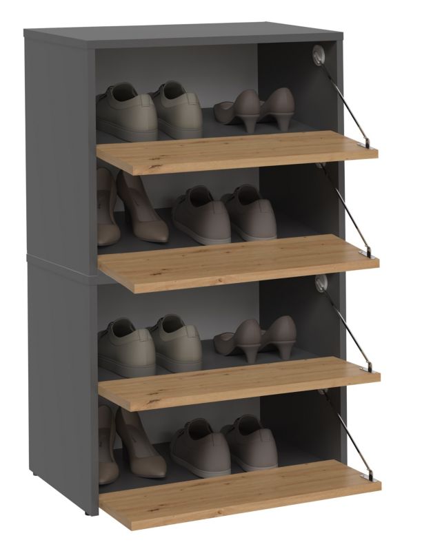 Szafka Na Buty Topeshop Na Obuwie Modo X2 Antracyt Dąb Artisan 36x60x88 cm 1 szt.