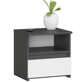 Szafka nocna Akord CL1 Grafit Szary 40 cm 1 szuflada kolor Biały mat 1 półka 40x35x40 cm 1 szt.