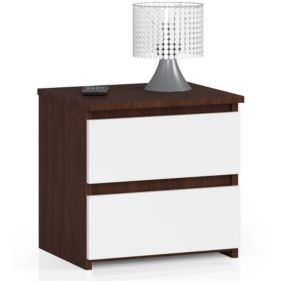 Szafka nocna Akord CL2 Wenge 40 cm 2 szuflady kolor Biały mat 40x35x40 cm 1 szt.