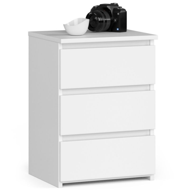 Szafka nocna Akord CL3 Biała 40 cm 3 szuflady kolor Biały mat 40x35x57 cm 1 szt.