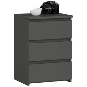 Szafka nocna Akord CL3 Grafit Szary 40 cm 3 szuflady kolor Grafit Szary mat 40x35x57 cm 1 szt.