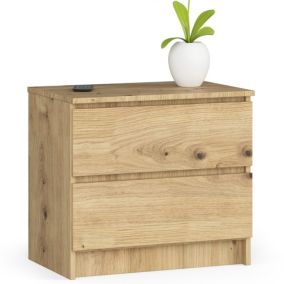Szafka nocna Akord K60 Dąb Artisan 60 cm 2 szuflady kolor Dąb Artisan mat 60x40x55 cm 1 szt.