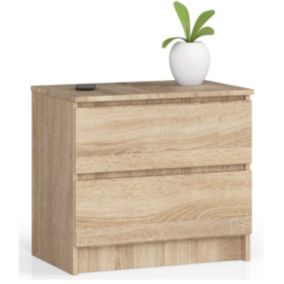 Szafka nocna Akord K60 Dąb Sonoma 60 cm 2 szuflady kolor Dąb Sonoma mat 60x40x55 cm 1 szt.