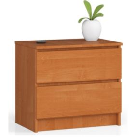 Szafka nocna Akord K60 Olcha 60 cm 2 szuflady kolor Olcha mat 60x40x55 cm 1 szt.