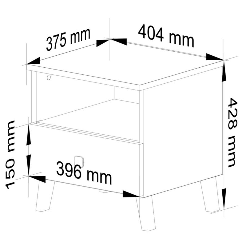 Szafka nocna Akord Mobi Kaszmir 40 cm 1 szuflada kolor Kaszmir mat 1 półka 40x37x43 cm 1 szt.