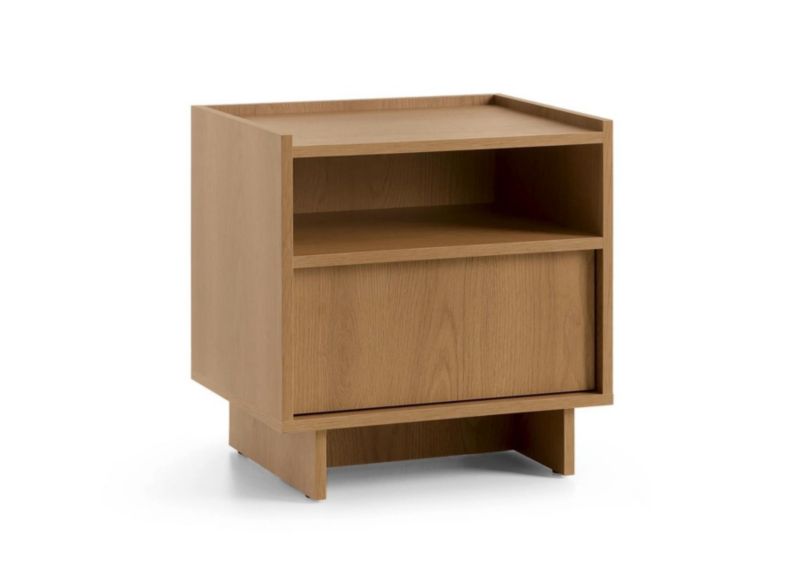 Szafka Nocna SUNA 50 cm Stylowy Stolik Nocny Dąb Karmel w Stylu Japandi 1szt.