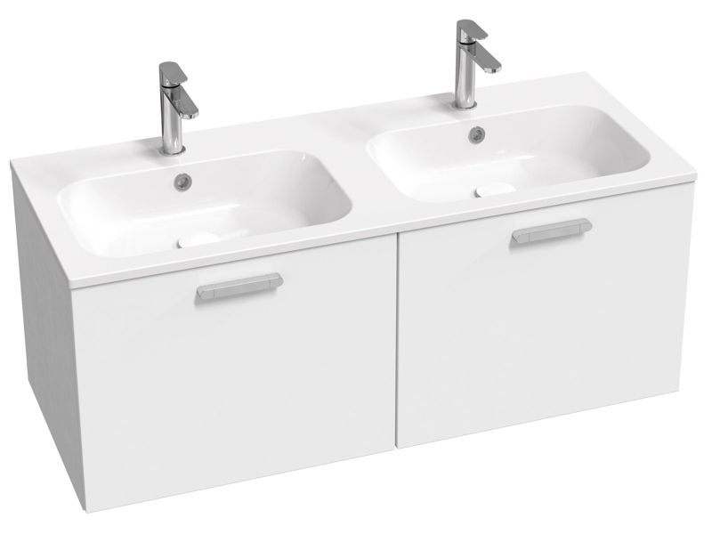 Szafka pod podwójną umywalkę Ravak SD 1200 CHROME biała/biała uchwyt chrom 1 szt