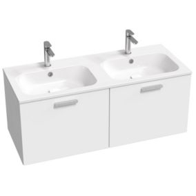 Szafka pod podwójną umywalkę Ravak SD 1200 CHROME biała/biała uchwyt chrom 1 szt