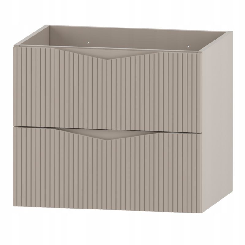 Szafka pod umywalkę 60 cm Furnidea  beż ryflowana MDF wisząca CLEO 1 szt.