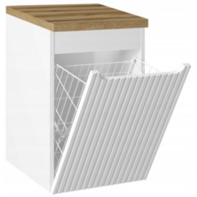 Szafka pod Umywalkę łazienkowa 40 cm Wisząca z Blatem Dąb Nova White Biała Furnidea 1 szt