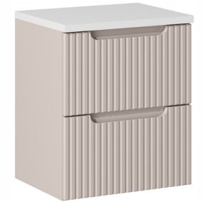 Szafka pod Umywalkę łazienkowa 50 cm Wisząca z Blatem Biały Nova Kaszmir Kaszmirowa Szuflady Furnidea 1 szt.