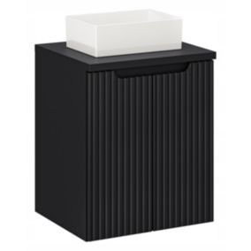 Szafka pod Umywalkę łazienkowa 50 cm Wisząca z Blatem Czarny Nova Black Czarna z Umywalką Furnidea 1szt.