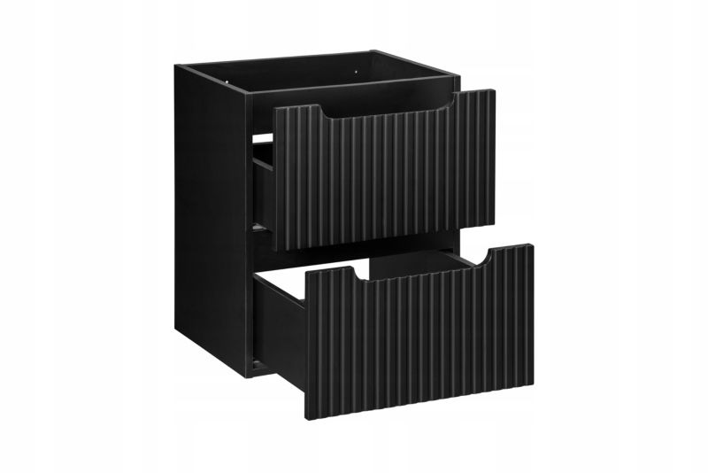 Szafka pod Umywalkę łazienkowa 50 cm Wisząca z Blatem Czarny Nova Black Czarna z Umywalką Furnidea 1szt.